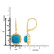 7.06ct Turquoise Earrings with 0.25tct Diamond set in 18K Yellow Gold