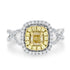 0.41ct Yellow Diamond Rings with 0.90tct Diamond set in 18KW & 22KY