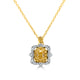 0.25ct Yellow Diamond Pendant with 0.19tct Diamonds set in 18K White Gold
