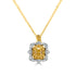 0.25ct Yellow Diamond Pendant with 0.19tct Diamonds set in 18K White Gold