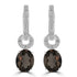 2tct Smoky Earring with 0.1tct Diamonds set in 18K White Gold