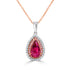1.99ct Ruby Pendant with 0.4tct Diamonds set in 18K Two Tone Gold