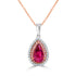 1.99ct Ruby Pendant with 0.4tct Diamonds set in 18K Two Tone Gold
