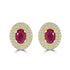 1.56ct Ruby Earrings with 0.48tct Diamond set in 14K Yellow Gold