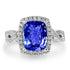3.02ct Blue Tanzanite Ring with 0.55tct Diamonds set in 14K White Gold