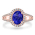 1.56ct Tanzanite Ring with 0.33tct Diamonds set in 14K Rose Gold