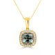 3.31ct Green Tanzanite Pendant with 0.2tct Diamonds set in 14K Yellow Gold