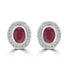 2.54ct Ruby Earrings with 0.24tct Diamond set in 14K White Gold