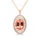 19.54ct Morganite Pendant with 1.15tct Diamonds set in 14K Two Tone Gold