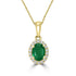 0.68ct Emerald Pendants with 0.13tct Diamond set in 14K Yellow Gold