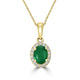 0.68ct Emerald Pendants with 0.13tct Diamond set in 14K Yellow Gold