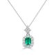 0.31 Emerald Pendants with 0.3tct Diamond set in Platinum 900