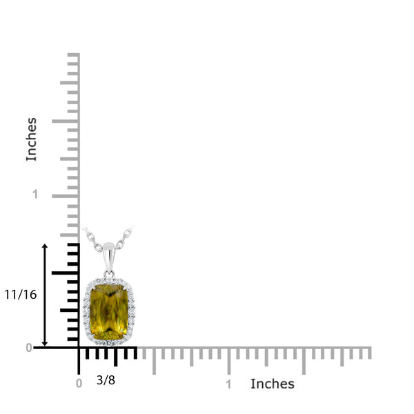 2.63ct Sphene Pendant with 0.21tct Diamonds set in 14K White Gold