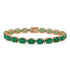 21.81Tct Emerald With 0.58Tct Diamonds In 14K Yellow Gold Bracelet