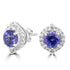 2.23Tct Tanzanite Stud Earrings With 0.53Tct Diamonds Set In 14K White Gold
