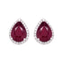 3.16ct Ruby Stud earrings with 0.18ct diamonds set in 14K white gold