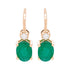2.33 ct Emerald earrings with 0.11 ct diamonds set in 14K yellow gold