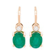 2.33 ct Emerald earrings with 0.11 ct diamonds set in 14K yellow gold
