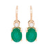 2.33 ct Emerald earrings with 0.11 ct diamonds set in 14K yellow gold
