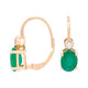 2.33 ct Emerald earrings with 0.11 ct diamonds set in 14K yellow gold