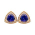 2.42tct Tanzanite Stud earrings with 0.24tct diamonds set in 14K yellow gold