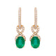 2.56ct Emerald earrings with 0.41ct diamonds set in 14K yellow gold