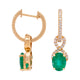 2.56ct Emerald earrings with 0.41ct diamonds set in 14K yellow gold