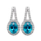 5.11ct Blue Zircon Earring With 0.55tct Diamonds Set In 14kt White Gold