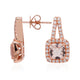 1.71tct Morganite earrings with 0.44tct diamonds set in 14K rose gold