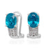 6.12ct Blue Zircon Earring With 0.14tct Diamonds Set In 14kt White Gold