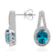 5.33ct Blue Zircon Earrings With 0.56tct Diamonds Set In 14kt White Gold