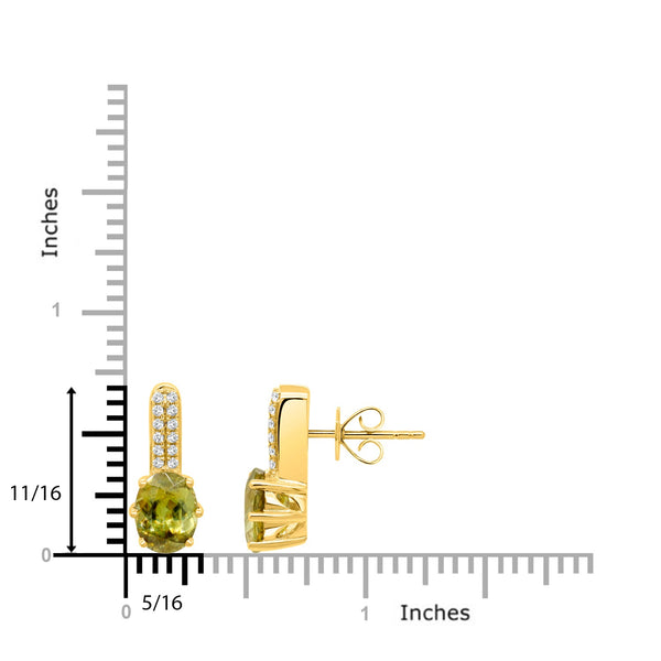 4.48ct Sphene Earring with 0.18ct Diamonds set in 14K Yellow Gold