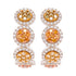 1.02tct Multi gemstone earrings with 0.74tct diamonds set in 14KW & 22KY