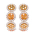 1.02tct Multi gemstone earrings with 0.74tct diamonds set in 14KW & 22KY