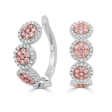 1.04ct Diamond Earring with 0.704ct Diamonds set in 18K Two Tone