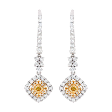0.24ct Yellow Diamonds with 0.86ct Diamonds set in 18KW & 22KY