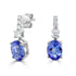 1.98ct Tanzanite Earring with 0.24tct Diamonds set in 14K White Gold