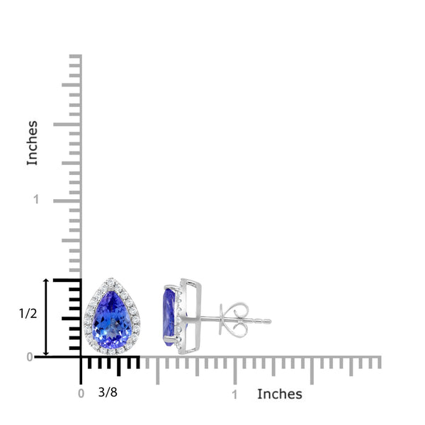 2.58ct Tanzanite Earring with 0.26tct Diamonds set in 14K White Gold