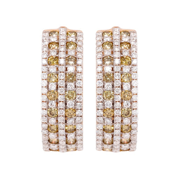 1.10tct Yellow Diamonds Earrings with 1.21tct diamonds set in 14K yellow gold