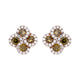 0.80ct Yellow Diamonds Stud Earring with 0.29ct diamonds set in 14K yellow gold