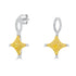 0.21tct Yellow Diamond Earring with 0.26tct Diamonds set in 18K Two Tone Gold