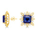 16.73 Tanzanite Earrings with 2.7tct Diamond set in 14K Yellow Gold