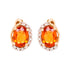 3.5ct Mandarin Garnet Stud Earring with 0.32ct diamond set in 14K white gold
