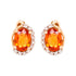 3.5ct Mandarin Garnet Stud Earring with 0.32ct diamond set in 14K white gold