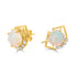 3.73tct Opal Earring with 0.14tct Diamonds set in 14K Yellow Gold