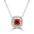 1.03Ct Colored Diamond Necklace With 0.15Tct Diamond Accents Set In14K Two Tone Gold