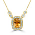 1.37Ct Golden Tanzanite Necklace With 0.32Tct Diamonds Set In 14K Yellow Gold