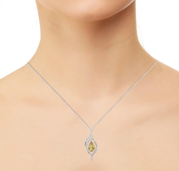 2.16ct Sapphire Necklaces with 0.58tct diamonds set in 14KT white gold