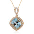 2.78ct Aquamarine pendant with 0.21tct diamonds set in 14K yellow gold