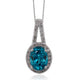 4.70ct Blue Zircon pendant with 0.29ct diamonds set in 14K white gold